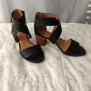 Strappy Stacked Heels